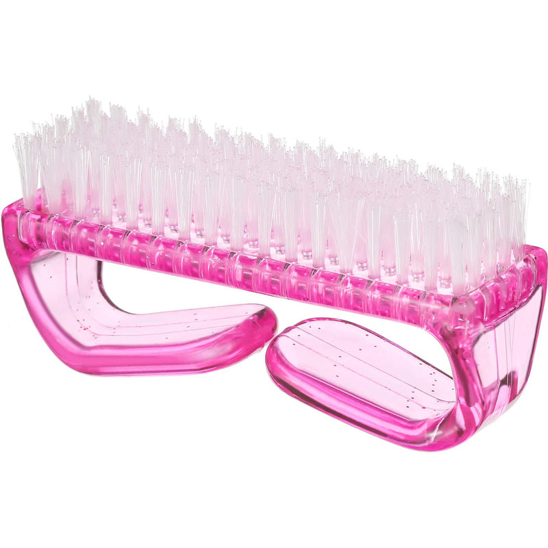 [Australia] - 4 Pieces Handle Nail Brush Nail Hand Scrubbing Cleaning Brush (Large, Pink) Large 