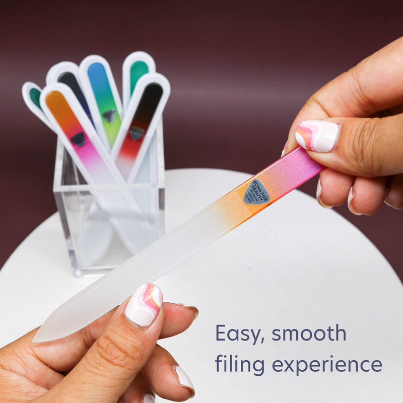 [Australia] - Glass Nail Files, Glass Fingernail Files for Gentle Manicure Nail Care, Expertly Shape Nails & Enjoy a Smooth Finish - Bona Fide Beauty 8-Piece Premium Czech Glass Nail Files 8 Count (Pack of 1) 