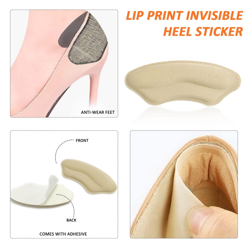 [Australia] - 10 Pairs of Double-Sided self-Adhesive Shell Invisible Heel Stickers, Sponge Heel Pads, Thick Insoles, Anti-wear feet, can be Cut at Will 