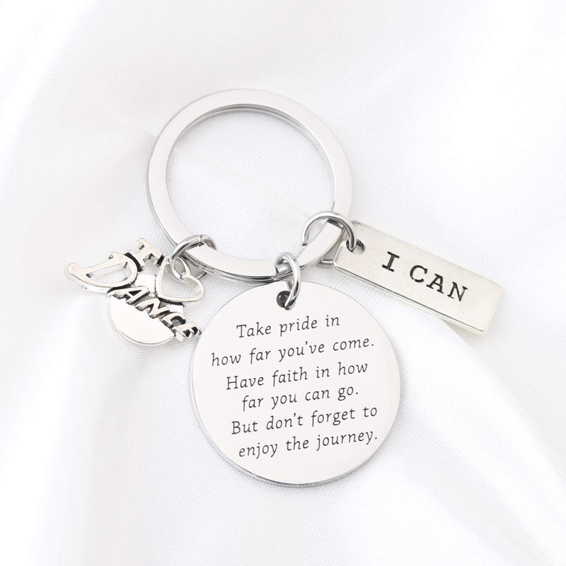 [Australia] - FUSTMW Dance Keychain Dancer Gifts Dance Team Inspiration Gifts Dancer Lovers Gifts Dance Jewelry Dancer Graduation Gifts Ballerina Gifts silver 