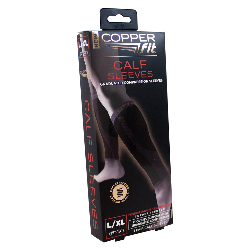 [Australia] - Copper Fit Unisex Calf Compression Sleeves Large/X-Large 