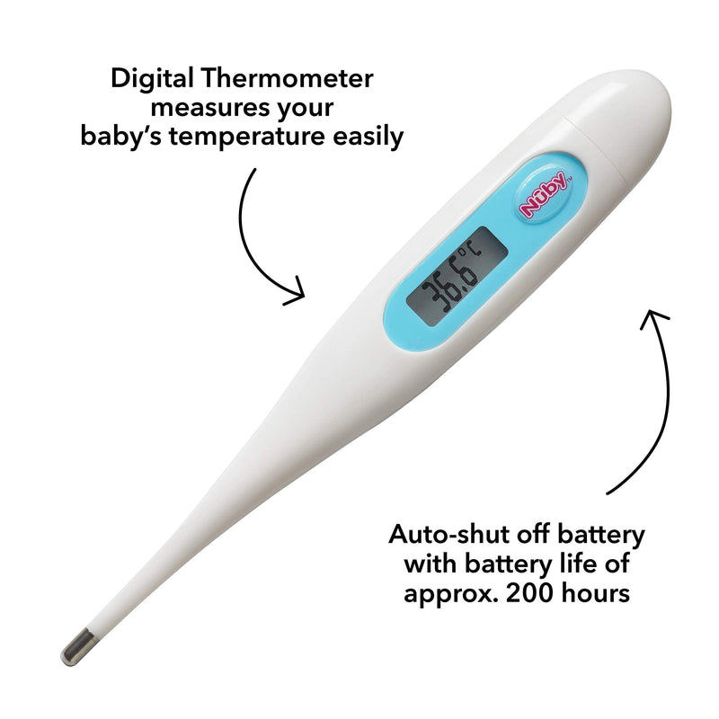 [Australia] - Nuby Digital Thermometer - Accurate Oral, Underarm & Rectal Use Thermometer with Hygienic Cover 