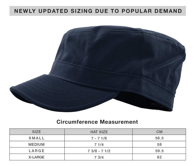 [Australia] - KBETHOS KBK-1464 BLK L Cadet Army Cap Basic Everyday Military Style Hat S 04) Daily Cadet Navy 