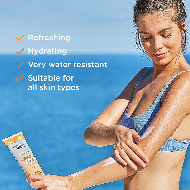 [Australia] - ISDIN Gel Cream SPF 30 250ml | Cooling and Hydrating Body Sun Cream | Fast Absorbing 