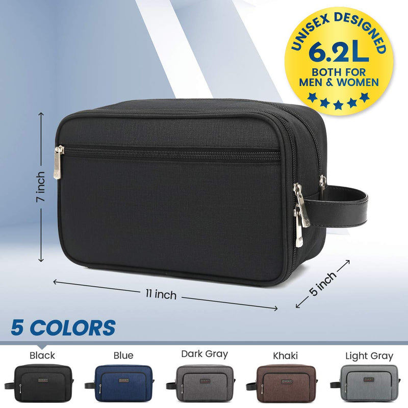 [Australia] - Toiletry Bag for Men Travel Shaving Dopp Kit Waterproof Toiletries Organizer for Cosmetic Portable Womens Travel Makeup Bag Black 