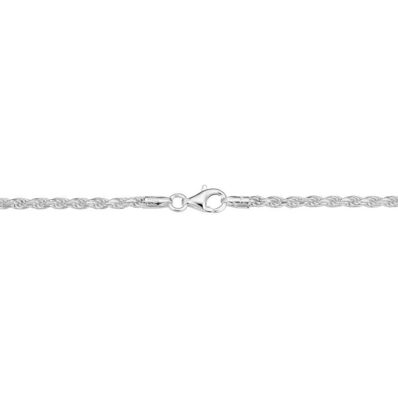 [Australia] - Kooljewelry Sterling Silver Diamond-cut Rope Chain Bracelet Anklet 1.1 mm 1.3 mm 1.7 mm 2.3 mm 18.0 Inches 2.3mm-chain 