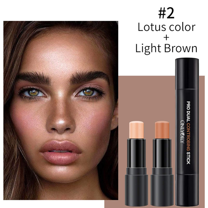 [Australia] - ONLYOILY concealer contour highlighter stick contour stick,face highlighters,double-end make up concealer contouring sticks cream (#02) #02 