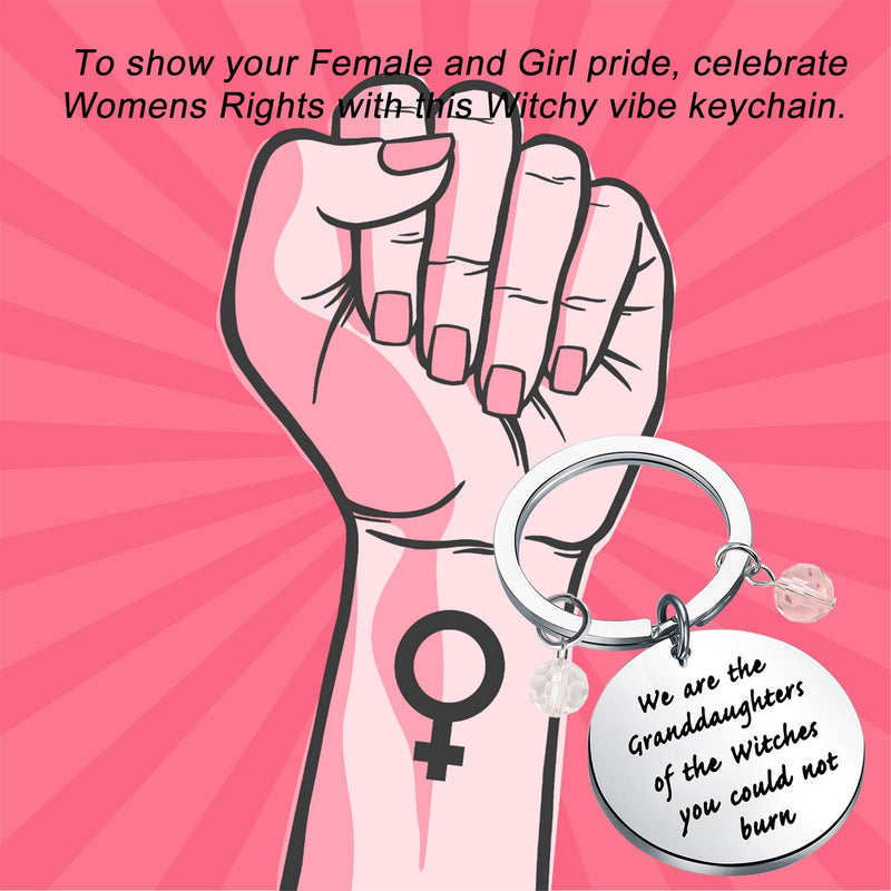 [Australia] - TIIMG Feminist Gift Feminism Gender Equality Pendant Keychain We are The Granddaughters of The Witches You Could Not Burn Feminist Jewelry Granddaughters of Witches 