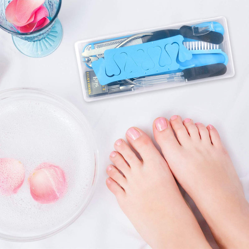 [Australia] - Professional Pedicure Kit, Rosmax 20 in 1 Pedicure Tools Foot Scrubber Foot Care Kit Dead Skin Callus Remover for Feet, Foot Spa Set at Home Pedicure Set for Cracked Skin Corns Callus (Blue) Blue 