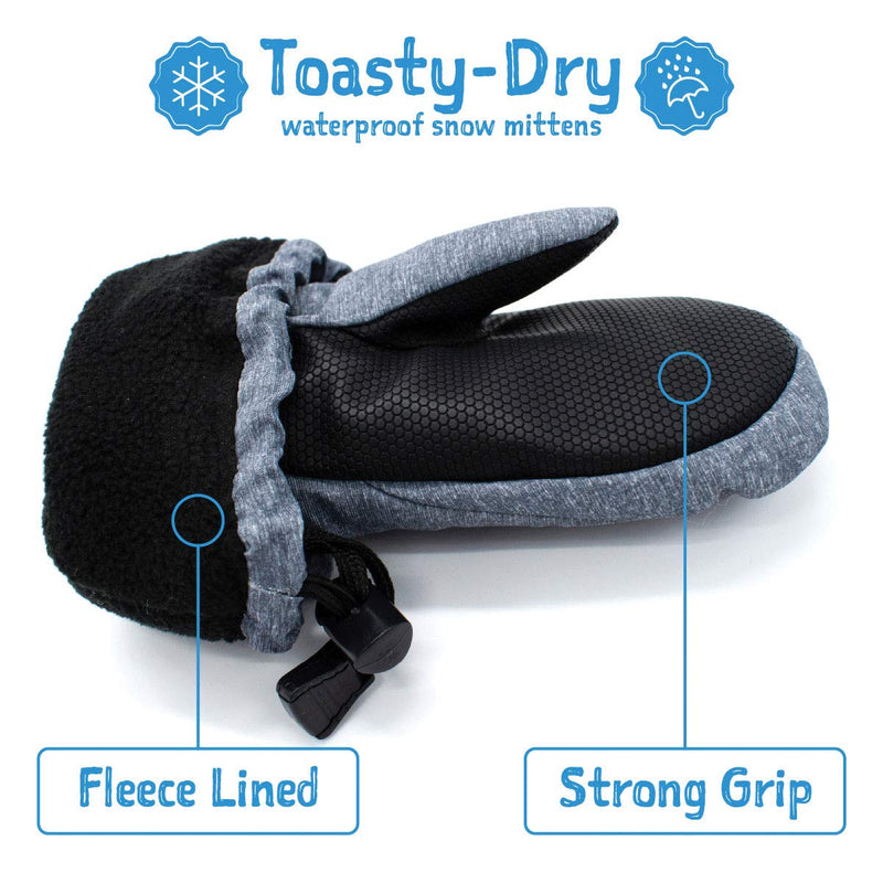 [Australia] - Waterproof Stay-on Winter Snow and Ski Mittens Fleece-Lined for Baby Toddler Girls and Boys S: 2-4Y (with thumb) With Thumb: Bear (Rated: -15°c) 
