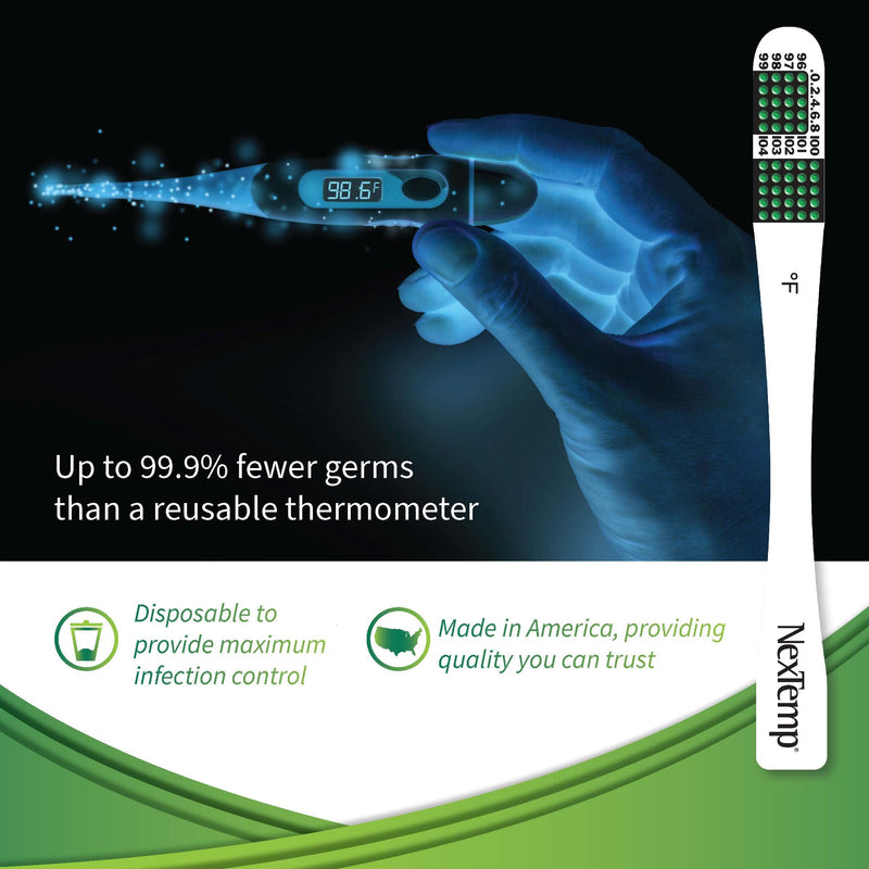 [Australia] - NexTemp® Single-Use Thermometers: Individually Wrapped 100-pack, Providing Superior Accuracy and Maximum Infection Control. Perfect for Businesses, Schools, First-Aid, Home, and Travel! (Fahrenheit) 