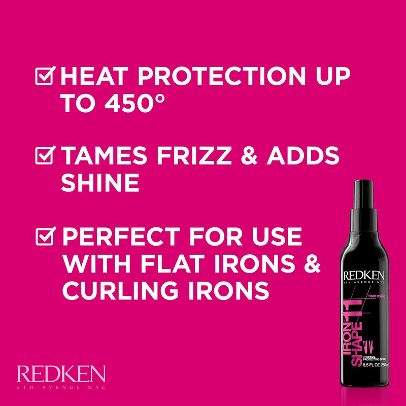 [Australia] - REDKEN | Iron Shape 11 | Heat Styling Spray | Tames Frizz and Adds Shine | 250 ml 