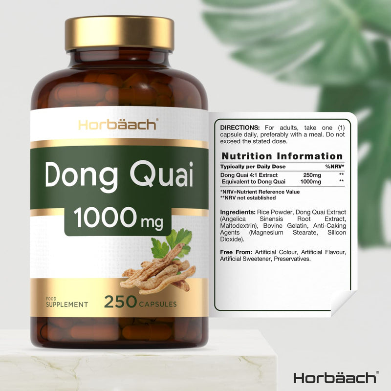 [Australia] - Don Quai 1000 mg | 250 Capsules | 100% Natural Angelica Root Extract | No Artificial Preservatives | by Horbaach 