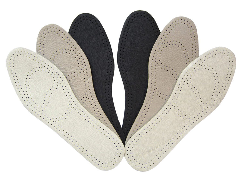 [Australia] - Leather Insoles for Women Boot Inserts Nonslip Shoe Pads for Men Thin Leather Soles of Shoe for Odor Eaters Black Leather Inserts for Men (3 Pairs/ Mens 7-7.5 / Womens 9-9.5 M US) 3 Pairs/Mens 7-7.5 / Womens 9-9.5 M US 