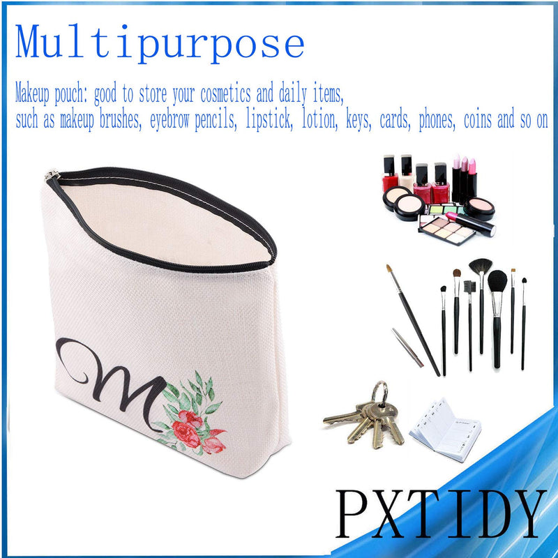 [Australia] - PXTIDY Be Your Own Kind of Beautiful Inspirational Makeup Bag 26 Letters Initial Personalized Travel Waterproof Toiletry Bag Cosmetic Bag Pencil Pouch Gifts (M) M 