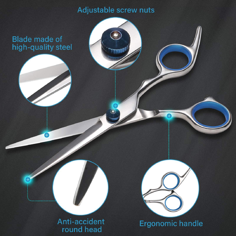 [Australia] - Hair Cutting Scissors Kit,11 Pcs Professional Haircut Scissors Kit with Cutting Scissors,Thinning Scissors,Neck Duster Brush,Comb,Barber Cape,Hair Clips,Hairdressing Shears Set for Barber and Home 