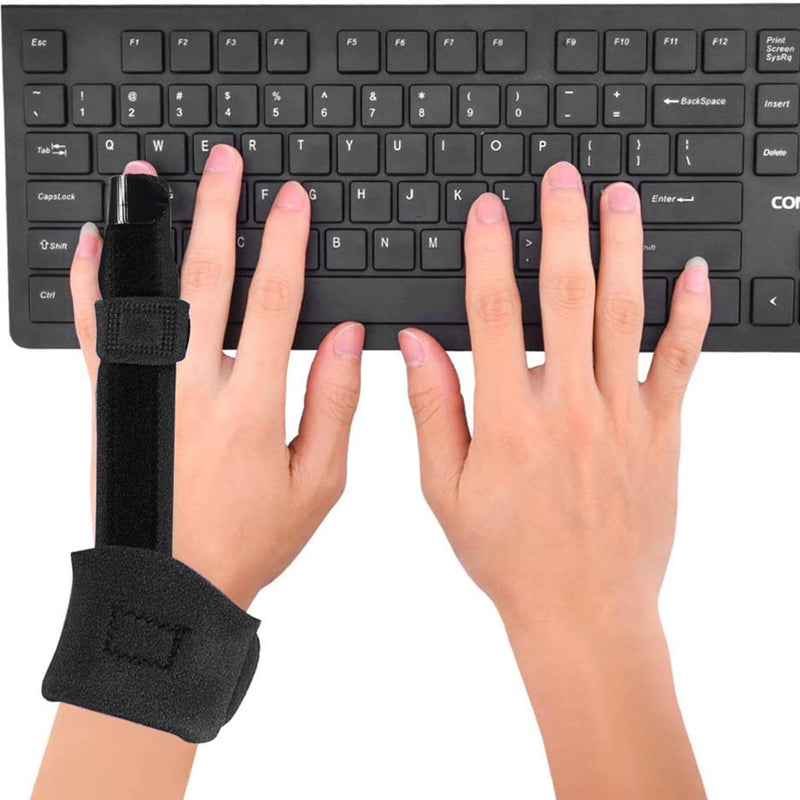 [Australia] - Finger Splint - Corpower Finger Extension Splint for Trigger Finger, Mallet Finger, Finger Knuckle Immobilization, Finger Fractures, Pain Relief from Stenosing Tenosynovitis - Finger Brace for Trigger (Black) Black 