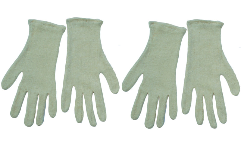 [Australia] - Dermatological Moisturising Lint/Cotton Gloves. Promotes Cream Absorption. Perfect for Dry Skin Conditions, Spa Sleep Beauty Gloves (2 Pairs) 