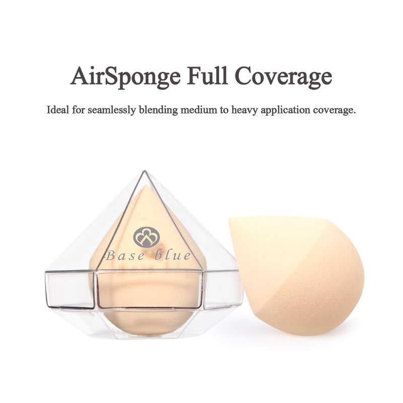 [Australia] - BASEBLUE AirSponge Full Coverage Makeup Applicator | Latex-Free Cosmetic Blending Sponge for Foundations, Powders and Liquids| Hide Scars, Blemishes and Imperfections [CREAM] 