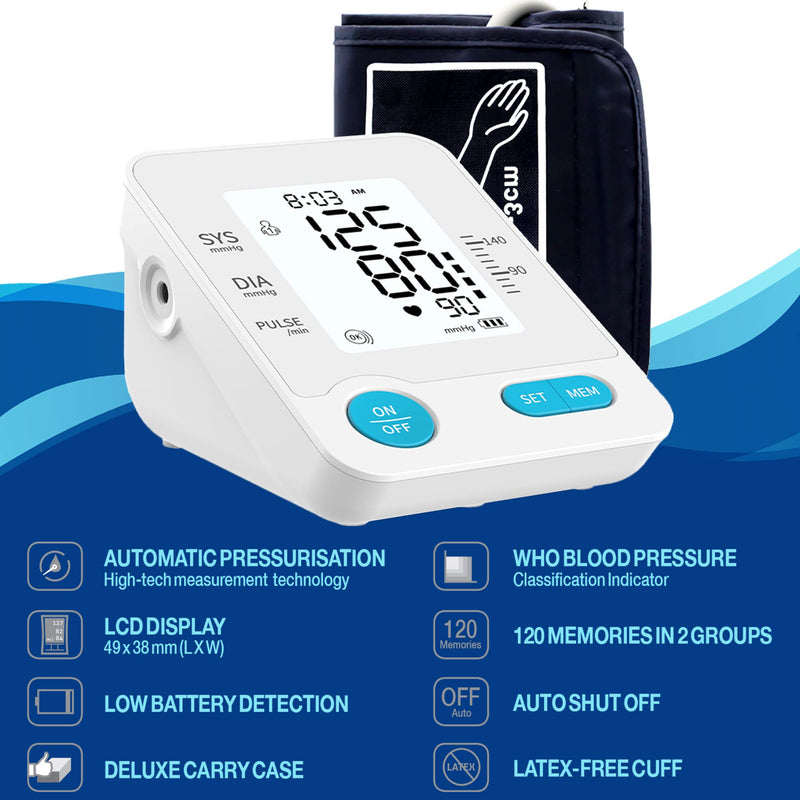 [Australia] - Blood Pressure Cuff Wrist - Blood Pressure Monitor and Portable Fully Automatic BP Machine Band with Large LCD Display for Fast Accurate Reading by MEDca 