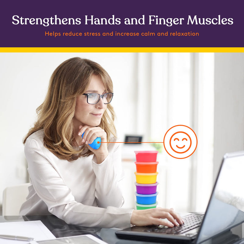[Australia] - Special Supplies Therapy Putty for Kids and Adults - Resistive Hand Exercise Stress Relief Therapy Putty Kit, Set of 6 Strengths, 3 Ounces of Each Putty 