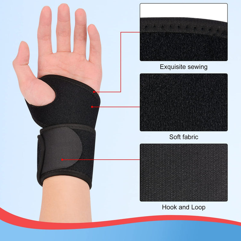 [Australia] - supregear 2-Pack Compression Wrist Brace, Adjustable Unisex Wrist Sports Support Wrap Wrist Sleeve for Joint Pain, Carpal Tunnel, Arthritis, Tendonitis, Night Day Splint, Fits Left/Right Hand 2 