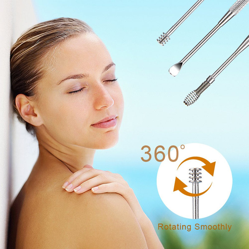 [Australia] - 7 Pcs Ear Pick Earwax Removal Kit, BetyBedy Ear Cleansing Tool Set, Ear Curette Ear Wax Remover Tool with Cleaning Brush and Storage Box, Sliver 