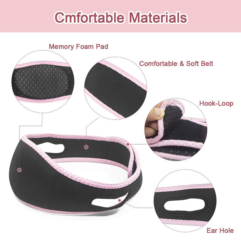[Australia] - FERNIDA Face Slimming Strap, Facial Weight Lose Slimmer Device Double Chin Lifting Belt, Pain Free V-Line Chin Cheek Lift Up Band Anti Wrinkle Eliminates Sagging Anti Aging Breathable Face Shaper Band (Double Chin Reducer) Double Chin Reducer 