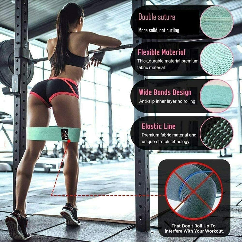 [Australia] - HMH Sports Resistance Bands, Fabric Exercise Bands 3 Resistance Level Workout Booty Bands For Hips & Glutes, Home Fitness, Yoga, Pilates Resistance Bands 
