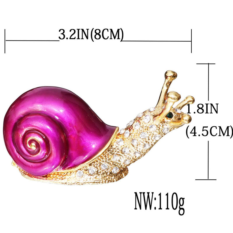 [Australia] - Waltz&F Purple Shell Snail Trinket Box Hinged Hand-Painted Figurine Collectible Ring Holder 