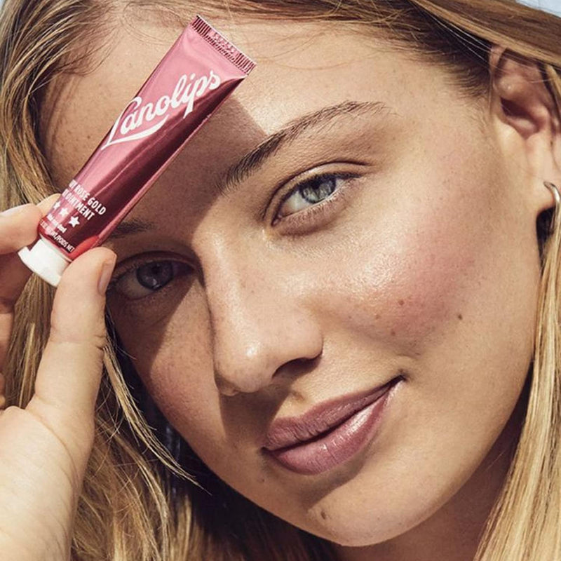 [Australia] - Lanolips Baby Rose Gold 101 Ointment - Tinted Balm for Lips and Cheeks - Moisturizing & Hydrating Balm with Dewy Rose Tints for a Natural Blush Look (9g) 