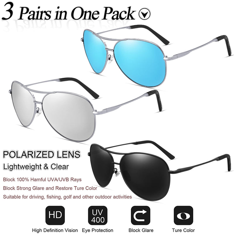 [Australia] - Polarized Aviator Sunglasses for Men and Women-UV400 Protection Mirrored Lens -Metal Frame with Spring Hinges 1 Multicolor 58 Millimeters 