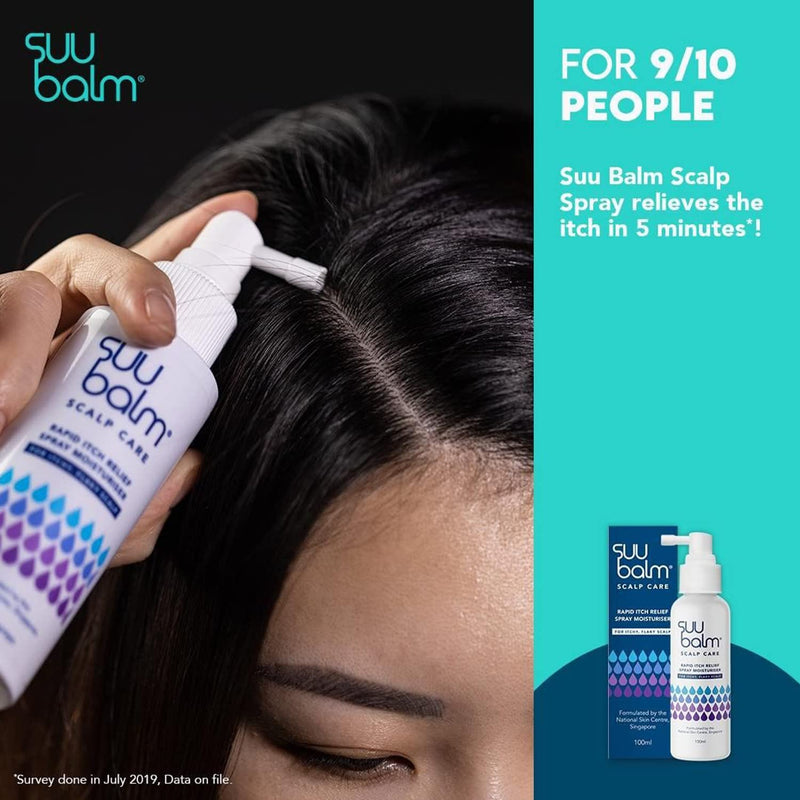[Australia] - Suu Balm - Scalp Care Rapid Itch Relief Spray Moisturiser - Dry, Itchy, Flaky Scalp Treatment (100ml) 