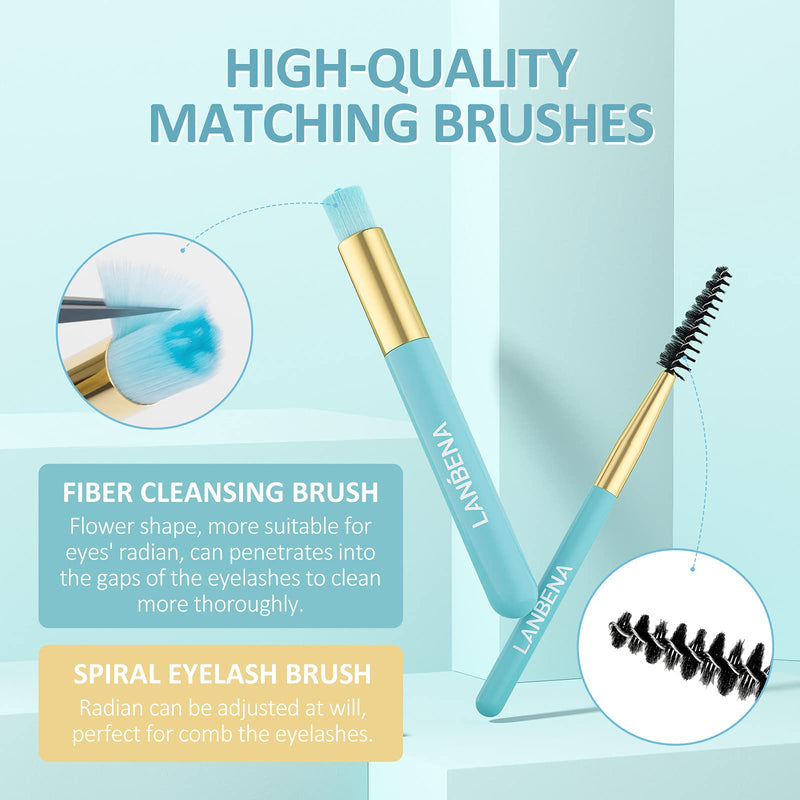 [Australia] - Eyelash Extension Cleanser, Lash Shampoo with 2 Brushes , Eyelash Extension Shampoo, Chamomile Eyelash Foam Cleaner, Paraben & Sulfate & Oil Free for Salon and Home Use (60ml 2 Fl Oz) 