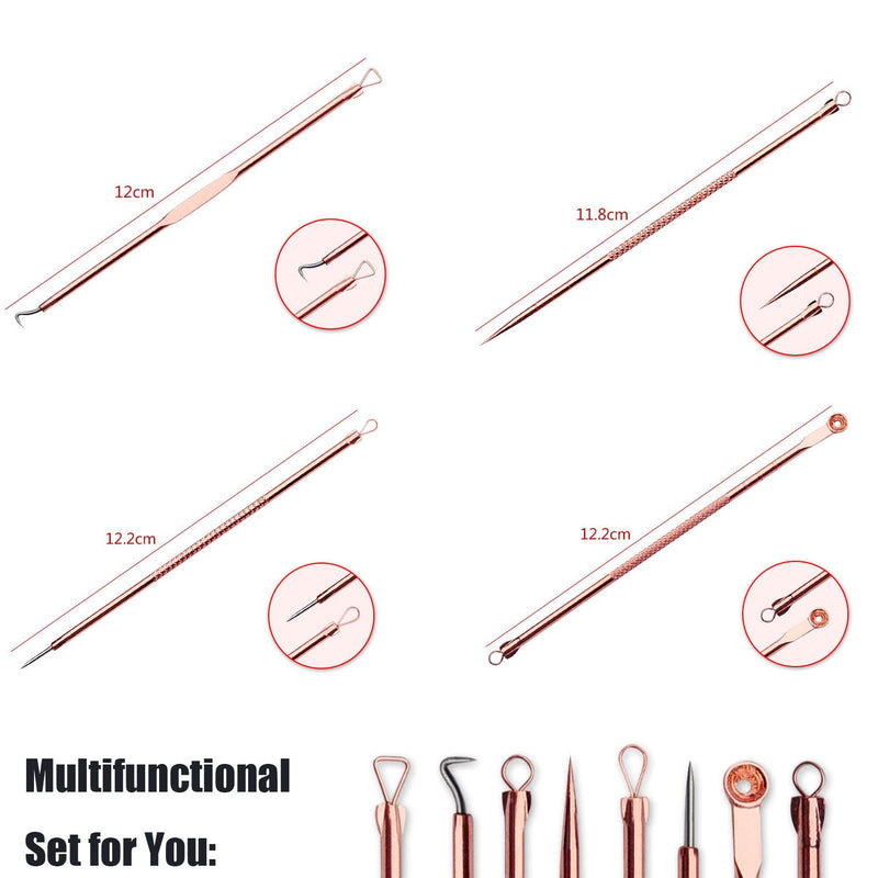 [Australia] - Blackhead Remover Pimple Comedone Extractor Tool Best Acne Removal Kit - Treatment for Blemish, Whitehead Popping, Zit Removing for Risk Free Nose Face Skin with Case (ROSE) ROSE 