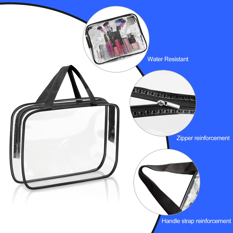 [Australia] - Clear Toiletries Bag, Funnasting 3 in 1 Waterproof Toiletry Travel Bag Clear PVC Travel Bag Wash Bag Makeup Bag Travel Business Bathroom for Men, Women and Kids Small Medium Large 3PCS 