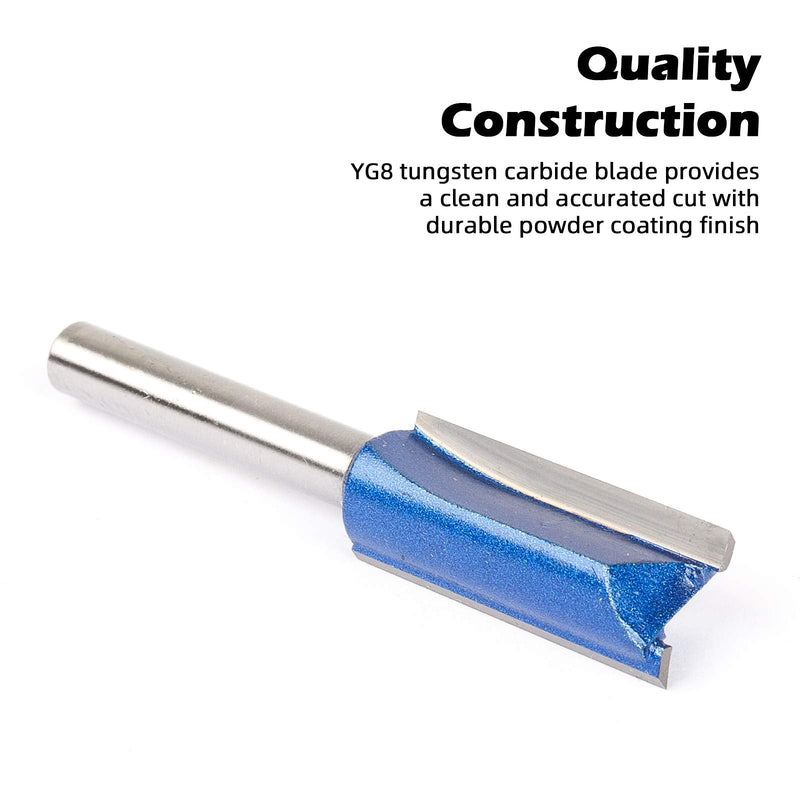 [Australia] - KOWOOD Plus Double Flute Straight Router Bit Set, 1/4 Inch Shank. Cutting Diameter in 1/4”, 5/16”, 3/8”, 1/2”. with Updated Kowood C3 Carbide. Great for Create Groove, dado or Hollow 
