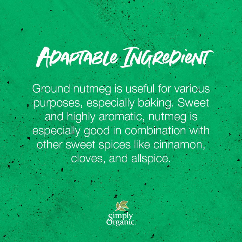 [Australia] - Simply Organic Ground Nutmeg, Certified Organic | 2.3 oz | Myristica fragrans Houtt. 2.3 Ounce (Pack of 1) 