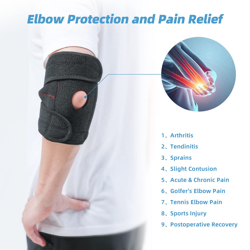 [Australia] - Solmyr Elbow Brace, Tennis Elbow Support Brace, Elbow Strap for Tendinitis, Sprained Elbows, Golfer's Elbow, Adjustable Elbow Strap with Dual-Spring Stabilizer,Provides Support and Relieve Pain,Unisex 