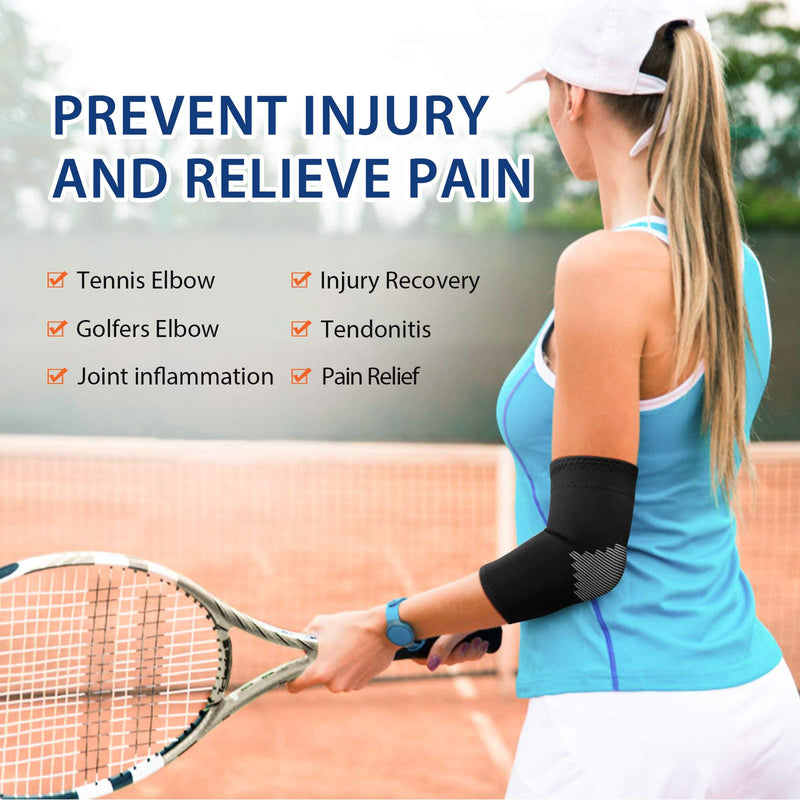 [Australia] - AVIDDA Elbow Support Sleeve for Men Women(Single Sleeve), Antislip Elbow Brace Compression Arm Supports for Tennis Elbow, Golfers Elbow, Arthritis, Tendonitis, Joint Pain Relief, Black S 1 