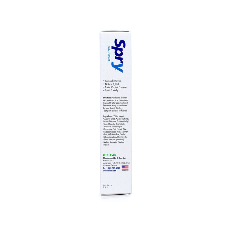 [Australia] - Spry Xylitol Toothpaste, Fluoride-Free, Natural Spearmint, Anti-Plaque and Tartar Control, 5 oz 