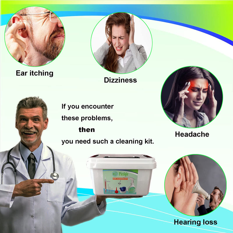 [Australia] - Ear Wax Removal Tool, Ear Cleaning Kits Safe Ear Irrigation Kit Ear Flush Kit for Adults Kids, Ear Wax Washer Device with LED Earwax Spoon, Basin, Bulb, Curette Kit, Towel, 40 Tips and Storage Box 