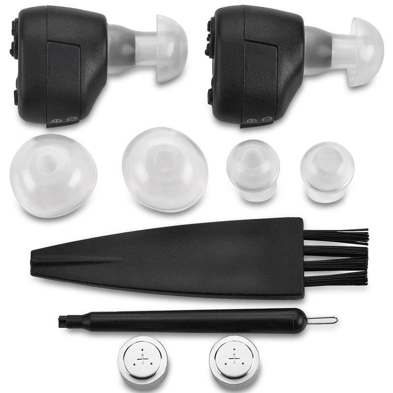 [Australia] - Digital - In-The-Canal (ITC) Pair of In Ear Devices, Doctor Designed Personal for Adults and Enhancer Set, (Black) 