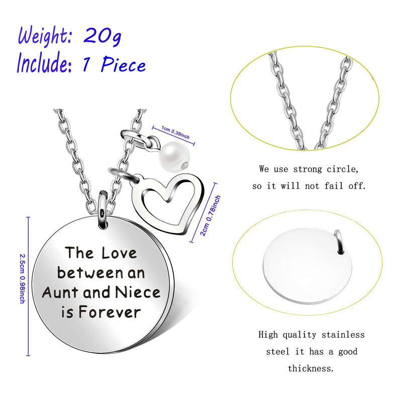 [Australia] - Aunt Niece Pendant Necklace Love Heart Pearl - The Love Between an Aunt and Niece is Forever 