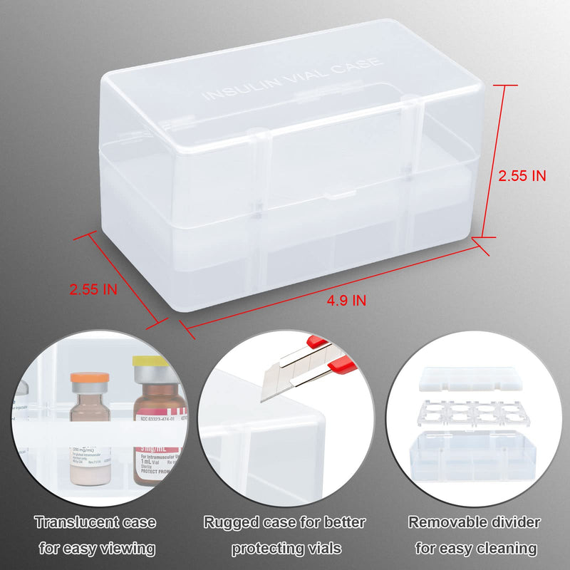 [Australia] - 8-Holes Insulin Vial Storage Box for Diabetics, Vial Holder Organizer Case Fits Various 10ml-15ml Injectable Medicines Vials - White 