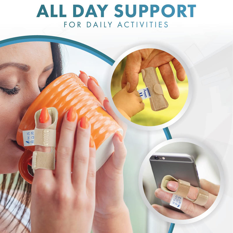 [Australia] - Actesso Neoprene Finger Support Splint – Mallet Brace for Trigger Finger and Ligament Pain (Beige) Beige 