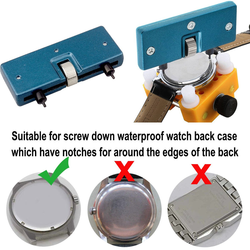 [Australia] - Watch Back Remover Tool - Adjustable Watch Back Case Opener Repair and Battery Replacement Tool Kit 