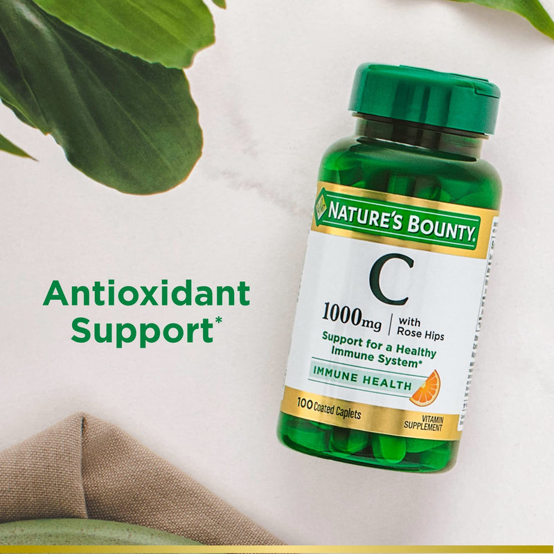[Australia] - Nature’s Bounty Vitamin C + Rose Hips, Immune Support, 1000mg, Coated Caplets, 100 Ct 