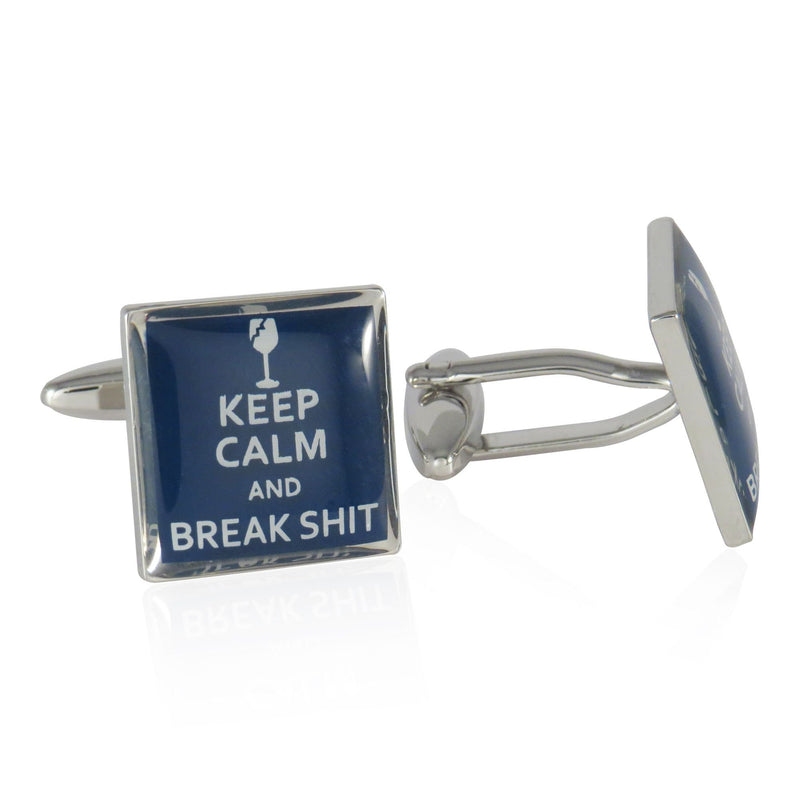 [Australia] - Cuff-Daddy Keep Calm Break S@!t Cufflinks with Presentation Box 