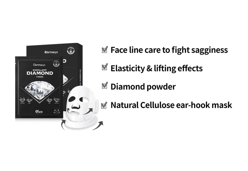 [Australia] - DR.ORACLE Diamond V Mask Sheet, V Line Ear Hook Mask Korean (pack of 5) Dermatologist Tested, DERMASYS 